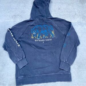 Roark Charcoal Crewneck Hoodie with Blue Panther Graphic